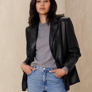 Banana Republic Vegan Leather Blazer Size 0